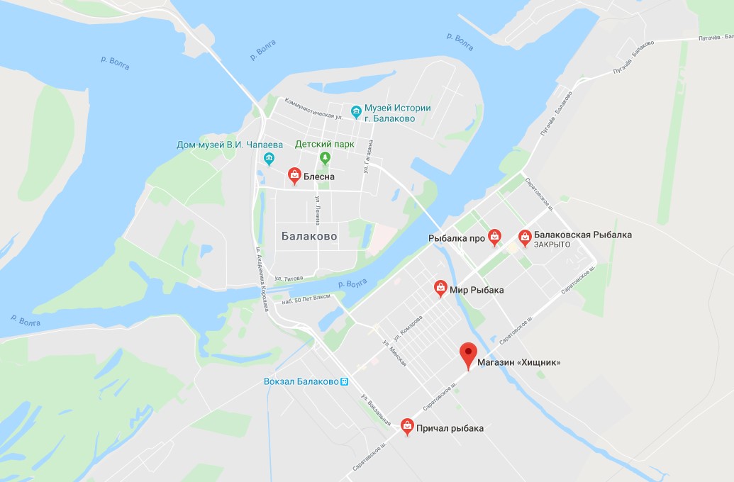 Карта водоемов Балаково