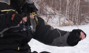 Зимняя игра с блеснами